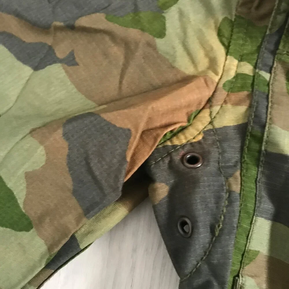 J CREW CAMO GREEN  PARKA JACKET GREEN HOODED ZIP BUTTON WOMENS XS